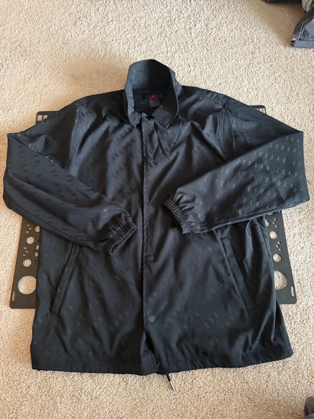 Jordan Black All-Over Logo Windbreaker Jacket